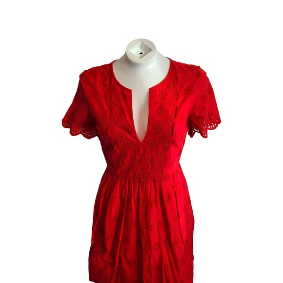 Madewell Scalloped‎ Eyelet Madi Dress Size 2 - Picture 4 of 8